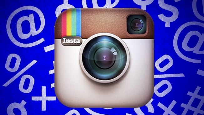 Instagram logo on a blue background