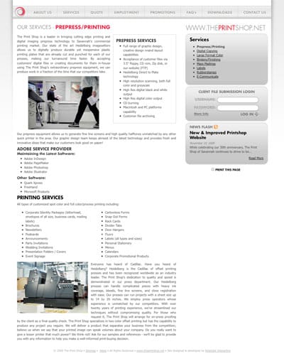 The Printshop Prepess Service Page